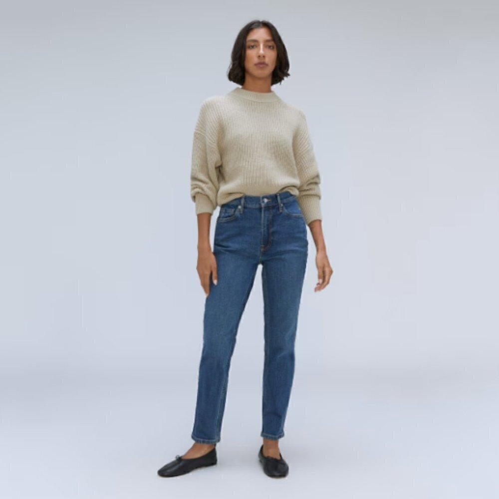 Everlane‎ The Cheeky Jean Washed Midnight Straight Leg Jeans 28